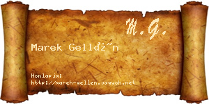 Marek Gellén névjegykártya